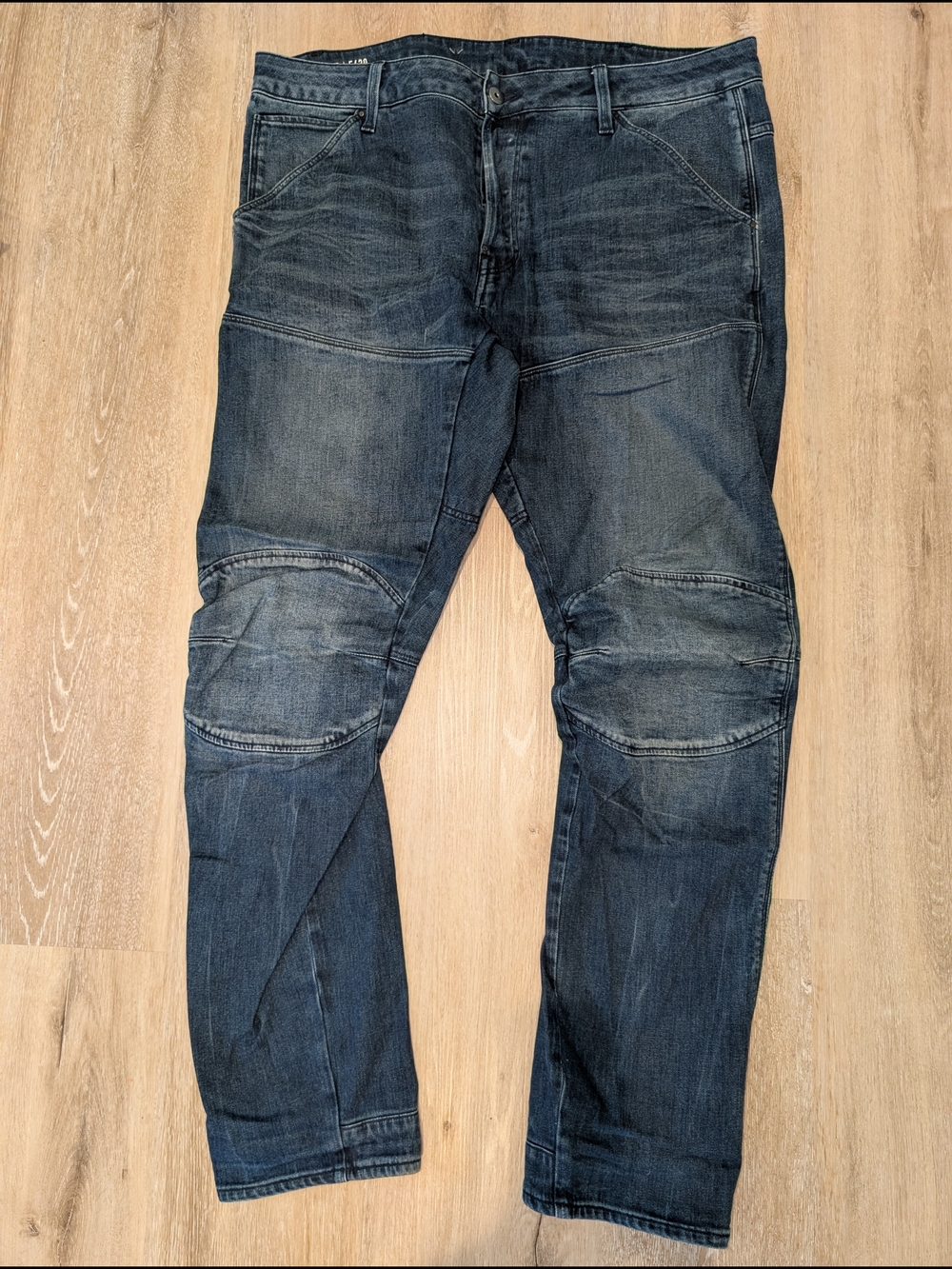 G-Star Men's Elwood Slim Straight Jeans in Dark Blue Wash 36/32